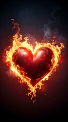 Burning heart design