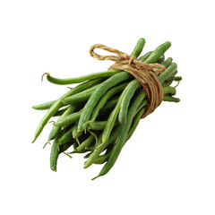 Fototapeta premium Fresh Green Beans Bundle Tied with Twine