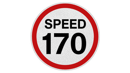 A traffic sign indicating a speed limit of 170, featuring a red border and bold black text.