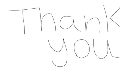 Express heartfelt gratitude with this charming, hand-drawn 'Thank You' sentiment