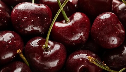dark cherries close up for natural beauty and skincare rich cherry pattern for elegant wallpaper background raw graphic photos cosmetics advertising materials