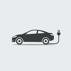 Elektroauto Symbol Laden E Auto Vektor Illustration Elektromobilität Nachhaltigkeit Umweltfreundlich Erneuerbare Energie Ladestation E Mobilität Technologie Zukunft Verkehr Auto Mit Stecker Minimalist