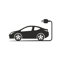 Obraz premium Elektroauto Symbol Laden E Auto Vektor Illustration Elektromobilität Nachhaltigkeit Umweltfreundlich Erneuerbare Energie Ladestation E Mobilität Technologie Zukunft Verkehr Auto Mit Stecker Minimalist