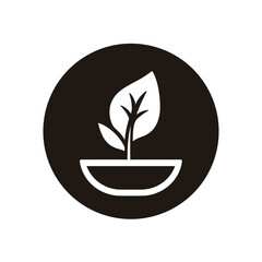 Grünes Blatt Symbol Natur Icon Vektor Illustration Nachhaltigkeit Umweltfreundlich Bio Öko Landwirtschaft Gartenbau Botanik Wachstum Erneuerbare Ressourcen Pflanzen Erde Minimalistisch Modern Design V