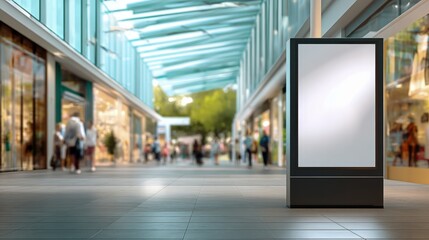 Blank Billboard Mockup in a Modern Shopping Mall Environment for Advertising and Marketing Campaigns