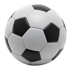 Fototapeta premium A highly detailed close up rendering of a classic black and white soccer ball isolated on white or transparent background, PNG Format.