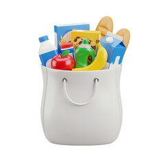 paper bag with groceries