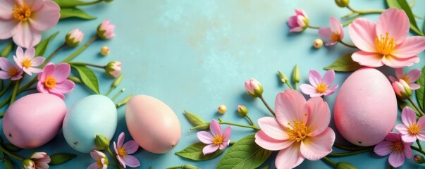 Pastel eggs, floral spring motifs, ornate design, design, eggs