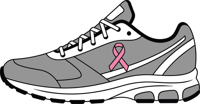 Pink Ribbon Sneaker for Breast Cancer Awareness Run