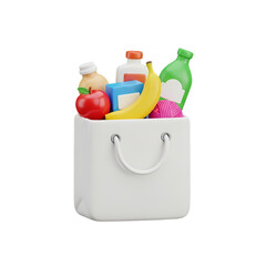 paper bag with groceries