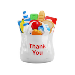 paper bag with groceries