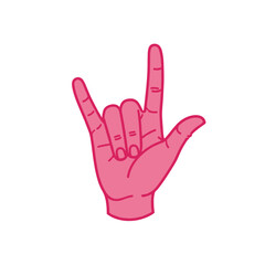 Obraz premium Pink hand showing 