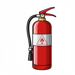 Obraz premium Red Fire Extinguisher Pixel Art Illustration