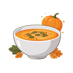 Autumn Pumpkin Soup Illustration