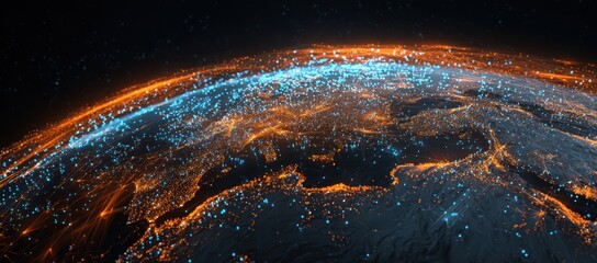 Global network of light depicting city data