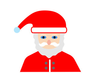 Santa Claus Icon – Minimalist Christmas Vector Illustration