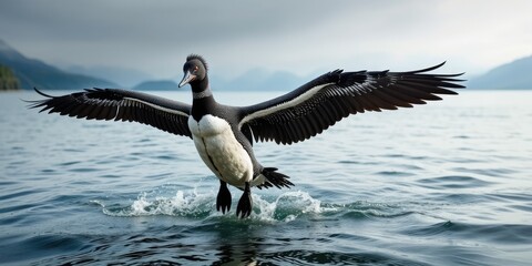 Elegant Loon Flight in Air
