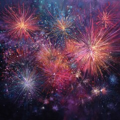 Obraz premium fireworks celebration greeting card