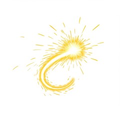 Fototapeta premium Golden Sparkle Burst on White Background
