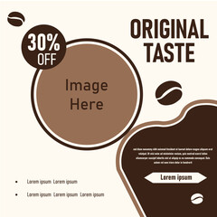 Promotional discount flyer featuring delightful coffee blend with appealing design and engaging layout for customers