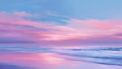 Obraz premium Pastel sunset over a beach