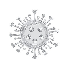 Obraz premium Monochrome Viral Particle Model Isolated on Black Backdrop Microscopic Organism Concept