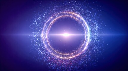 Obraz premium Abstract Circular Light Burst Background with Glowing Particles, Perfect for Technology and Futuristic Concepts
