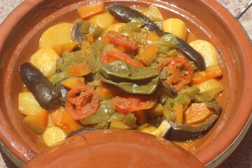 A close up shot of a fresh moroccan tajine