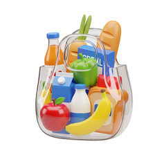 paper bag with groceries