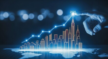 Financial Growth Projection to 2025 with Cityscape: Depicting Economic Success and Investment Opportunities