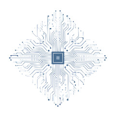 Computer chip illustration digital design artificial intelligence technology