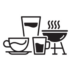 Summer party grill and drinkware graphics