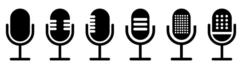 Set of microphone icon sign
