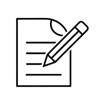recommend clip art: Document and pencil editing line art icon