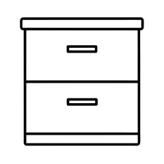 Outline icon of a two-drawer file cabinet.