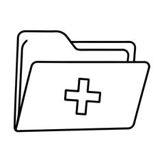 Obraz premium Medical Records Folder with Plus Sign Icon