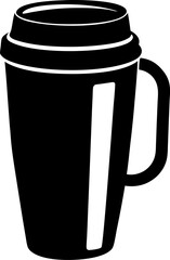 Travel Mug Icon Silhouette Vector Illustration Black