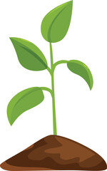 Green sprout growing from the ground, representing new beginnings, growth, and environmental conservation