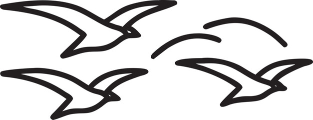 Four Black Silhouettes of Seashells on White Background marine ocean