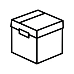 An archive box in smooth line art style.
