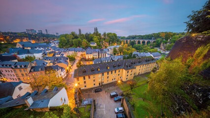 Fototapeta premium Old town Luxembourg City skyline