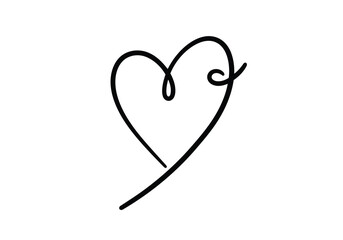 Vector illustration of photo of hand drawn heart symbol isolated on white background