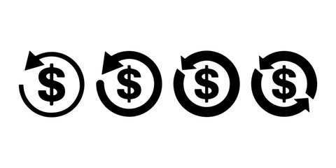 Money cycle icons flat design