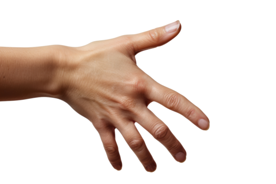 Outstretched hand showing fingers against a plain background for emphasis on gesture and anatomy