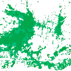 A dynamic green paint splatter map of Europe with a grunge texture