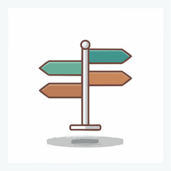 Stylized signpost with blank directional arrows indicating multiple choices and paths