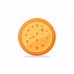 Fototapeta premium Delicious round cookie cracker biscuit sweet snack vector illustration isolated