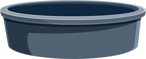 Large, empty, round water tank providing storage for irrigation and drinking water