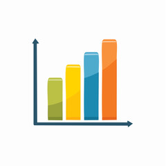 Business Growth Chart with Colorful Bars Representing Positive Financial Progress