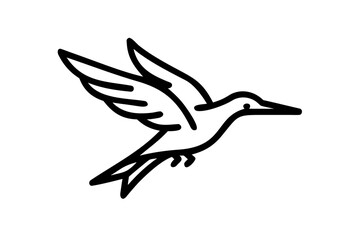 Obraz premium Stylized Black Bird Silhouette on Transparent Background animal flying